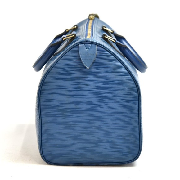 LOUIS VUITTON Vintage Speedy 30 Blue Epi Leather City Handbag - Picture 4 of 11